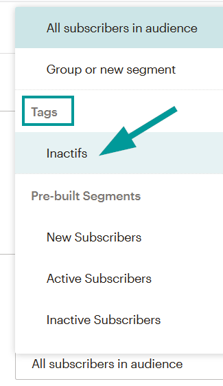 Mailchimp : Nettoie tes inactifs 37 sélection inactifs