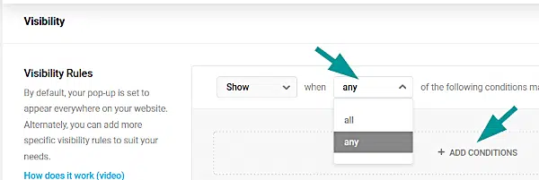 Des popups élégantes pour promouvoir ta newsletter, tes offres... sur WordPress 78 définir les conditions d'affichage de la popup