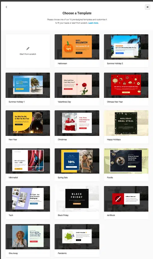 Des popups élégantes pour promouvoir ta newsletter, tes offres... sur WordPress 66 hustle 16 modèles de popups