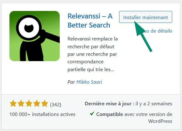 Relevanssi : Optimise le moteur de recherche de WordPress 25 installer l'extensionrelevanssi sur wordpress