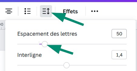 espacement lettres