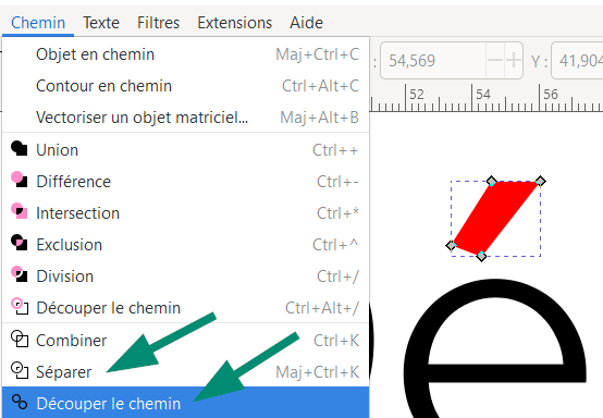 inkcape découper-chemin