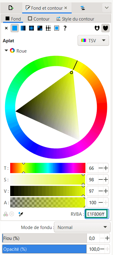 inkscape changer couleur hex