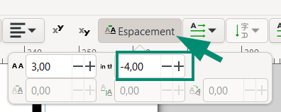 inkscape espace entre les mots
