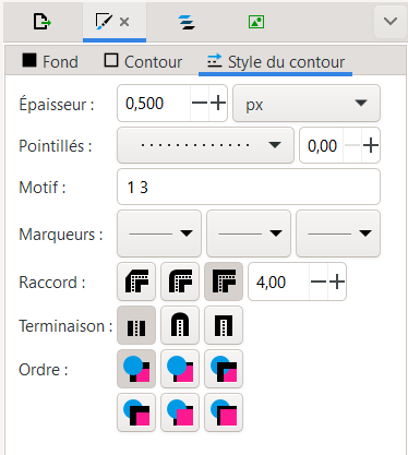 inkscape réglages contour