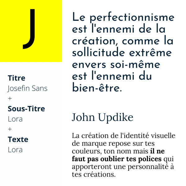 Josefin Sans + Lora