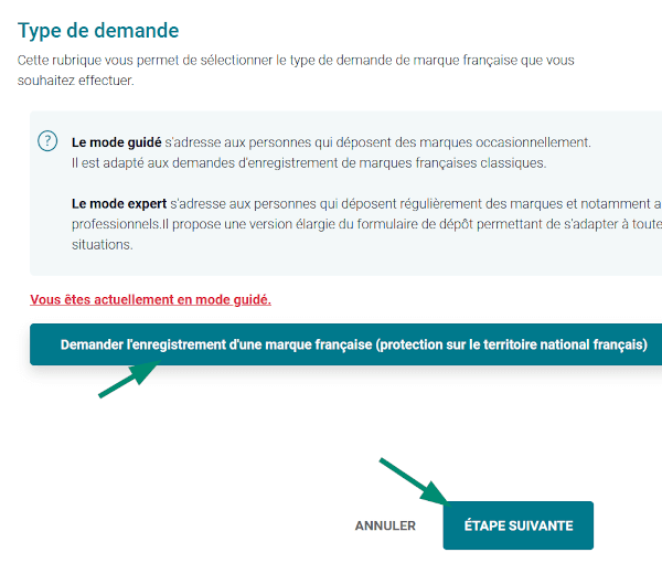 INPI : dépose et protège ta marque 56 mode guidé dépôt marque française à l'inpi